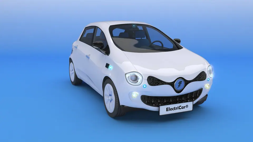 ElectriCar — rendu trois-quarts avant